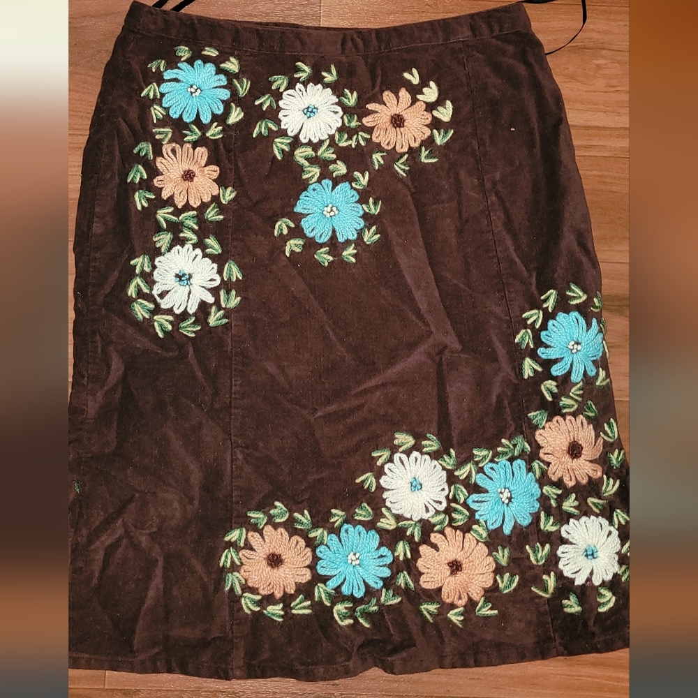 Vintage brown velvet skirt size 8